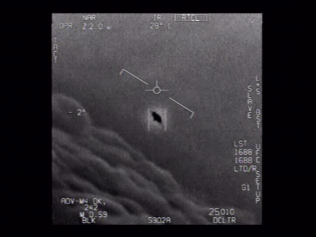 Watch the declassified US Navy infrared video of an unidentified object tracked above the clouds