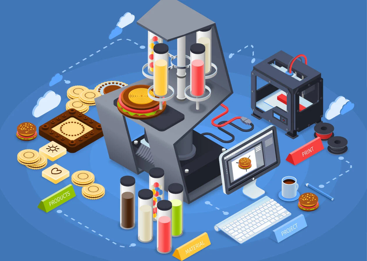Software-controlled food tech: 3D printing and laser cooking
