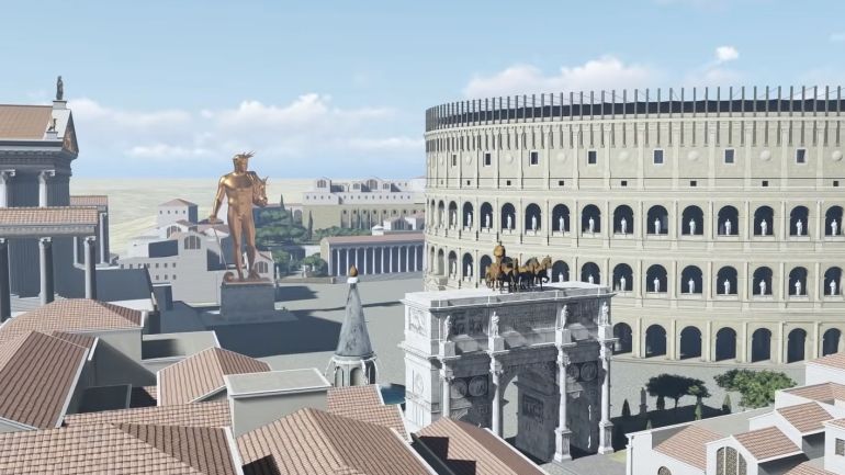 A Virtual Flight Over Ancient Rome in 3D Video